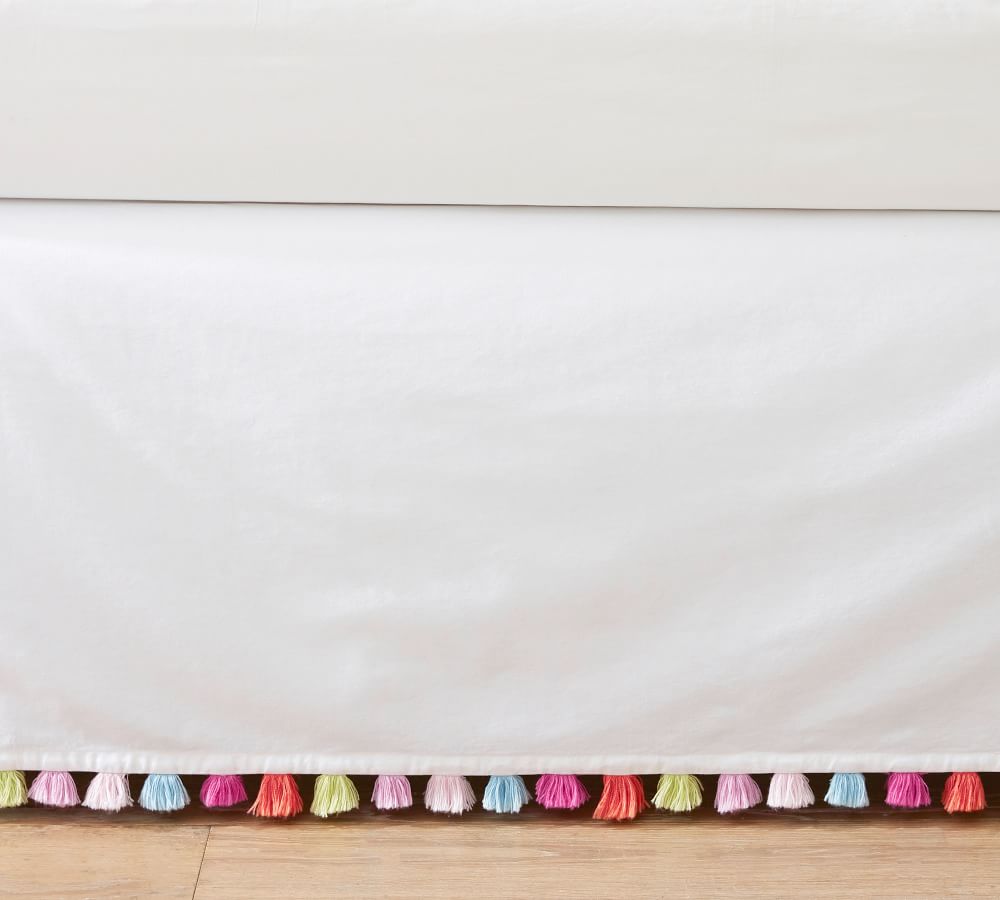 Bright Pom Pom Tassel Bed Skirt